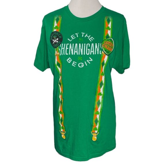 Way to Celebrate St. Patrick’s Day Let The Shenanigans Begin TShirt Green Medium - Picture 1 of 7
